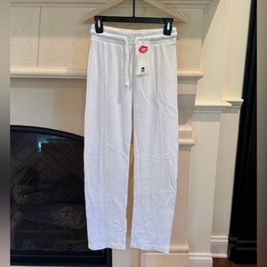 Wildfox Kara White Ribbed Lounge Pants NWT